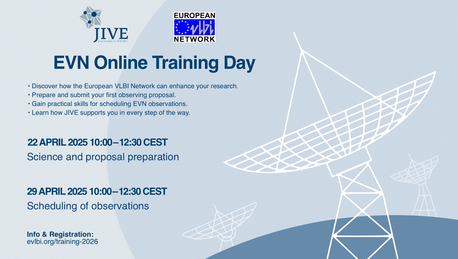 Poster for the EVN User Training Days in 2026